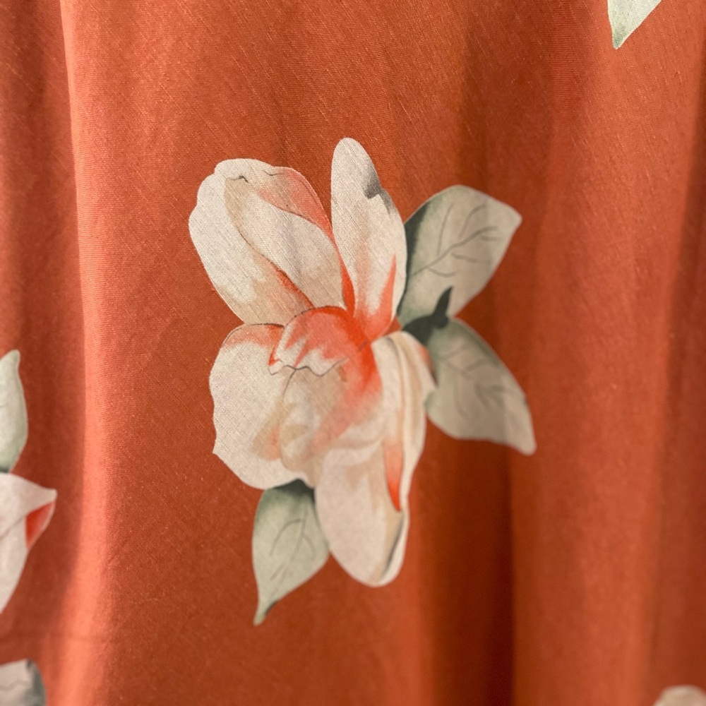 🌺Banana Republic Tropical Tangerine Floral Summer Dress🌸 - Picture 6 of 8
